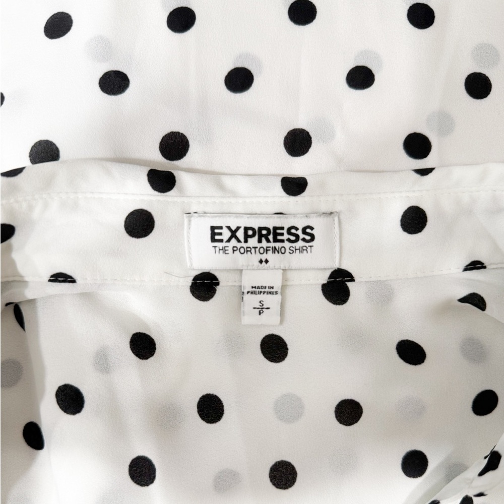 Express Sleeveless White Polka Dot Blouse - Picture 4 of 4